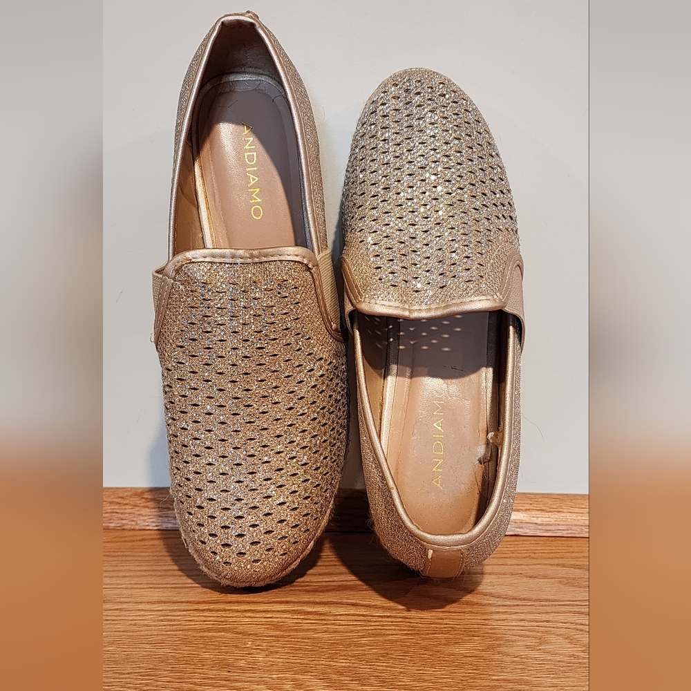 Sparkle Rose-Gokd Andiamos Platform Size 8
